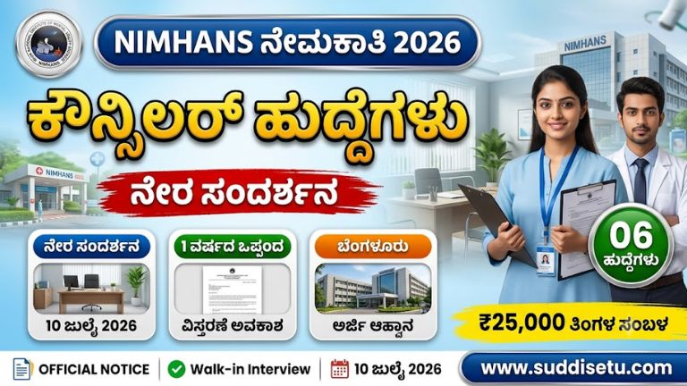 NIMHANS ನೇಮಕಾತಿ 2026