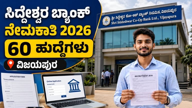 Shri Siddeshwar Co-Op Bank Vijaypur Recruitment 2026